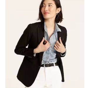 J CREW Parke Blazer in Bi-Stretch Cotton 4 Black Suit Jacket Career Minimalist